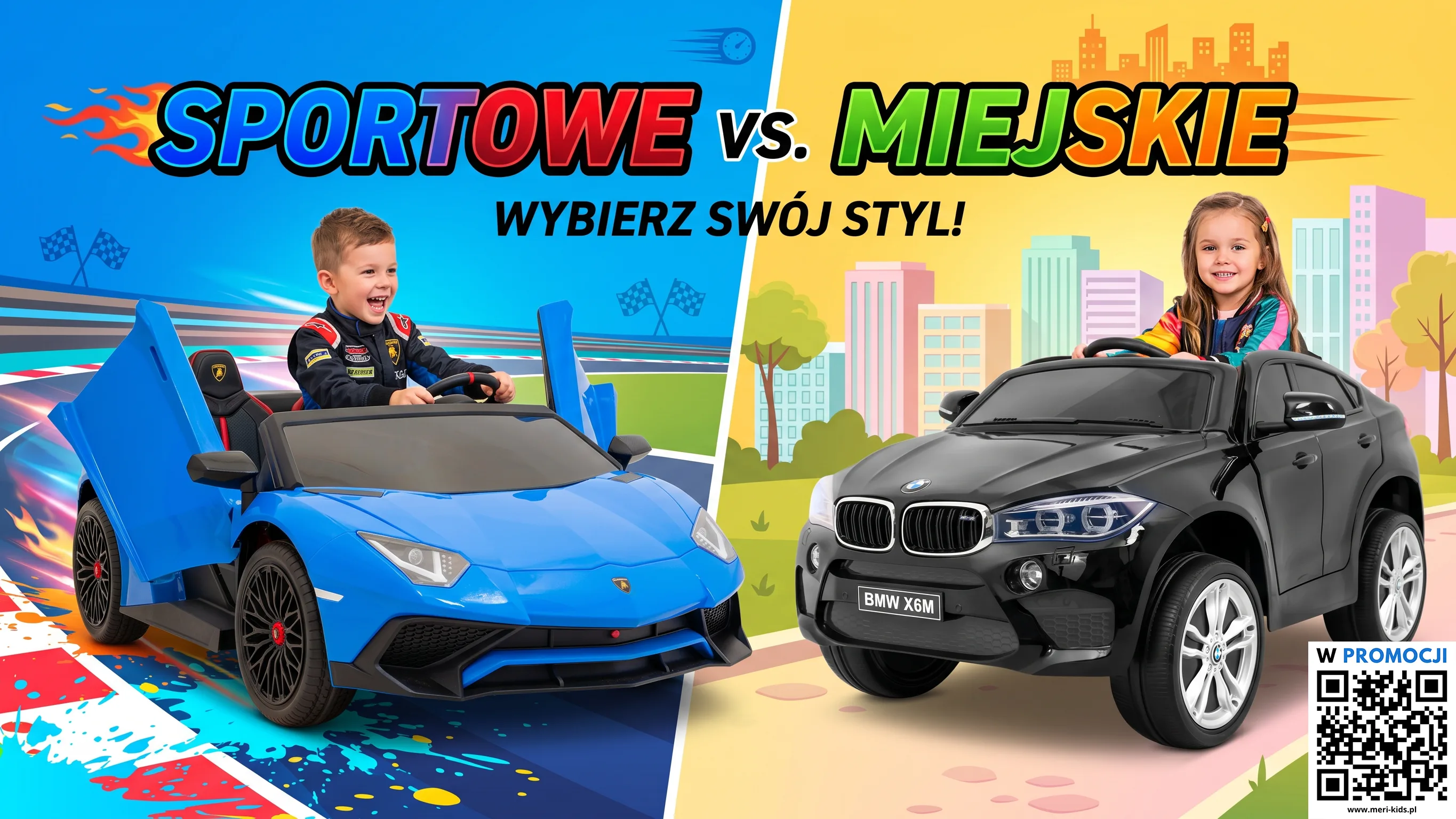 Miejskie auto vs sportowe auto na akumulator dla dziecka - porównanie cen, wyposażenia i funkcji 2026
